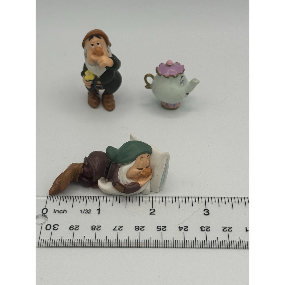 Lot Of 3 Disney 2" Sleepy, Sneezy And Mrs. Potts PVC Figures - Picture 4 of 5